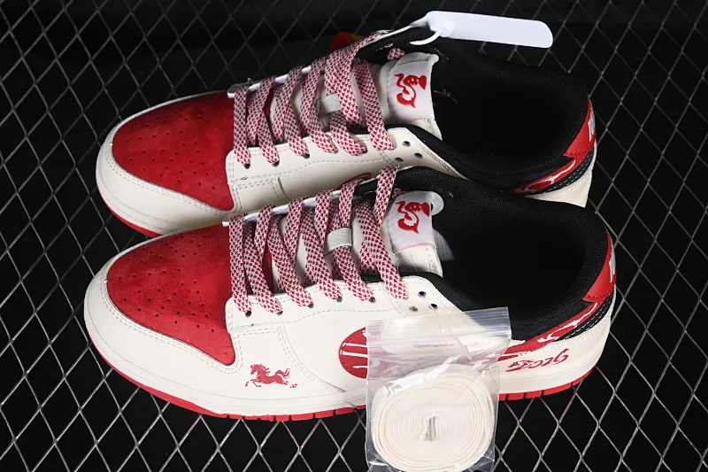 All categories Nk SB Dunk Series Nk SB Dunk Low High-end customized low-top sneakers Nike SB Dunk Low Limited Edition for the Year of the Horse Off-white High-end customized low-top casual sneakers FC1688-244